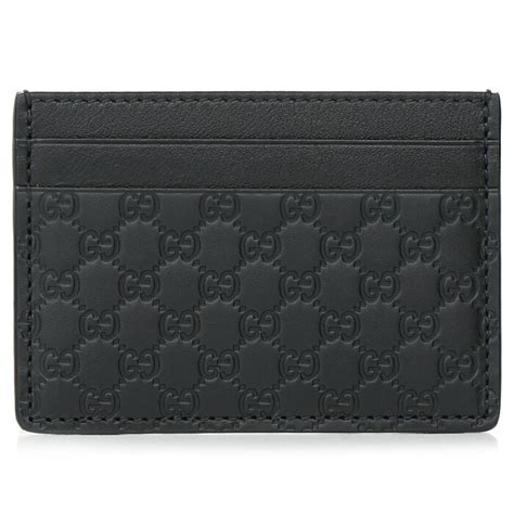 Gucci Micro Guccissima Black Leather 262837 Card Case Card 